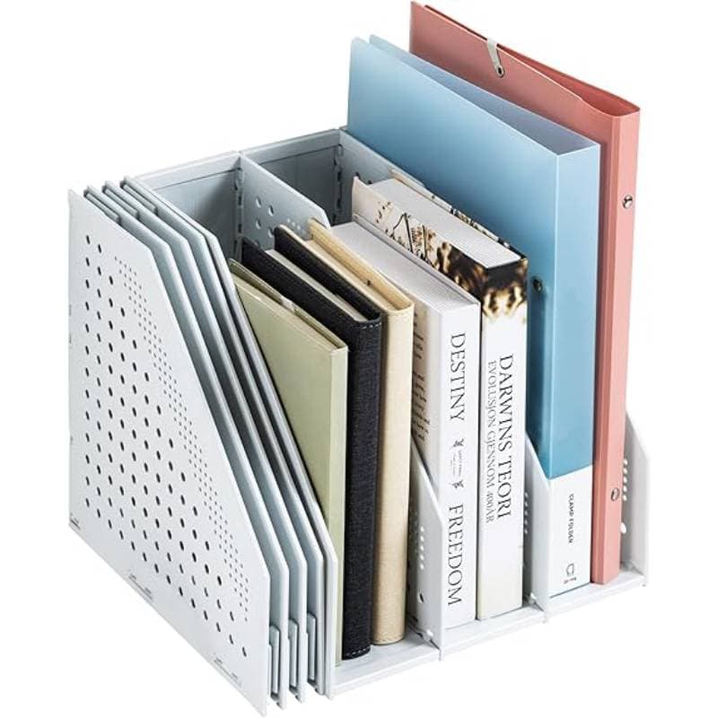Organizadores de mesa para livros - Suporte para livros e revistas em formato compacto para mesa de escritório
